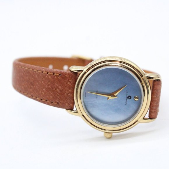 J.B Champion Watch Womens Gold Tone Stainless Steel Blue Dial Leather Band - Picture 5 of 8